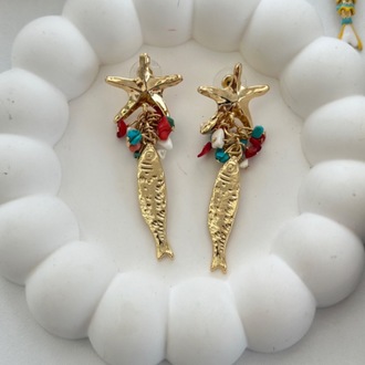 Altın Kaplama 14K Balık Küpe