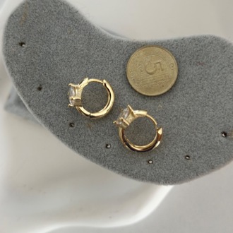 Vip 14K Diamond Serisi Markiz Kesim Halka Küpe