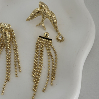 Vip 14K Kırlangıç Kuşu Küpe
