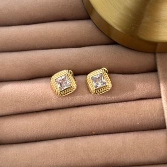Vip 14K Markiz Baget Taşlı Küpe