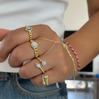 Vip 14K Mix Ayarlanabilir Mekik Kesim Yüzük