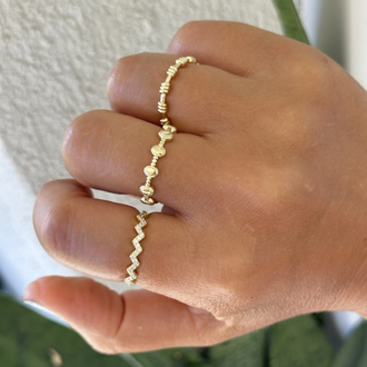 Vip 14K Şerit Kesimli Üçlü Set Yüzükler