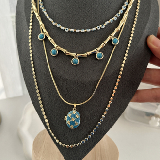 Altın Kaplama 14K Kapaklı Kolye Set