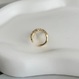 Vip 14K Kum Zirkon Taşlı Yıldız Kıkırdak Küpe