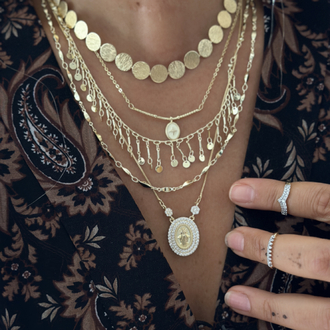Vip 14K Pul Detaylı Kolye Set