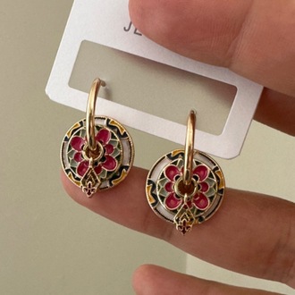 Özel Seri Charmlı Küpe (Pembe)