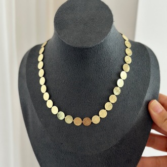 Vip 14K Tırklı Pul Kolye (Pul Büyüklüğü 1cm)