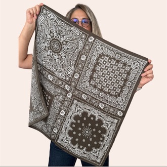 Haki 4 Dilim Karışık Desenli 70x70 Fular