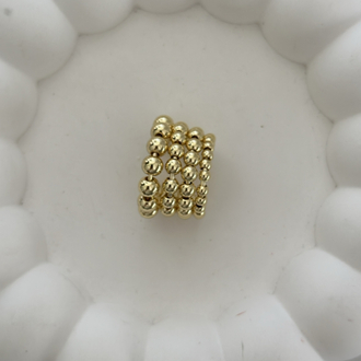 Vip 14K Dört Sıralı Topcuk Detay Kıkırdak Küpe