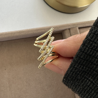 Vip 14K Zigzag Tasarım Yüzük