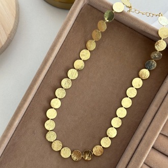 Vip 14K Tırklı Pul Kolye (Pul Büyüklüğü 1cm)