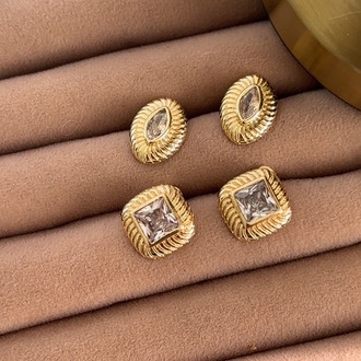 Vip 14K Markiz Baget Taşlı Küpe