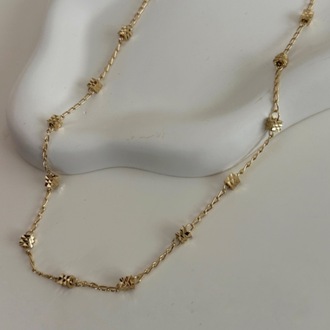 14K Altın Kaplama Küp Detay Kolye
