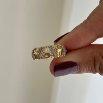 Vip 14K Altın Kaplama İşlemeli Yüzük