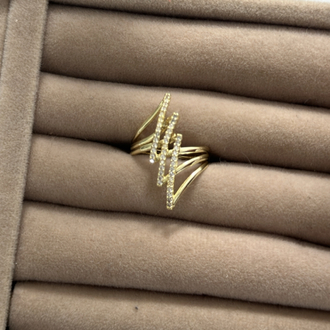 Vip 14K Zigzag Tasarım Yüzük
