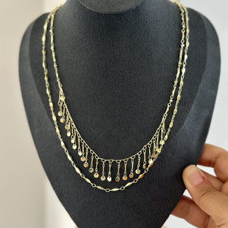 Vip 14K Puz Detaylı Kolye Set