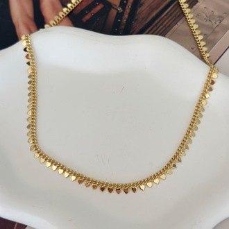 Vip Gold Ay Detay Kolye Set