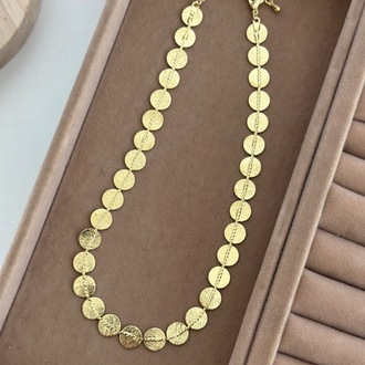 Vip 14K Tırklı Pul Kolye (Pul Büyüklüğü 1cm)