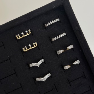 Vip 14K Üstten Ayarlı Zirkon Taşlı Eklem Yüzüğü
