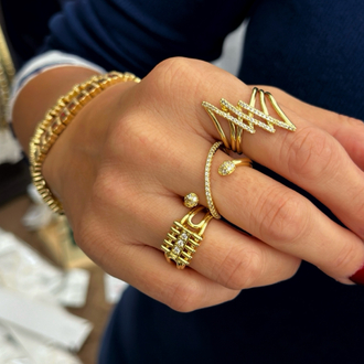Vip 14K Zigzag Tasarım Yüzük