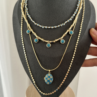 Altın Kaplama 14K Kapaklı Kolye Set