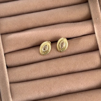 Vip 14K Markiz Oval Kesim Küpe