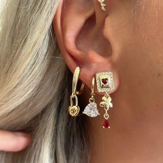 Vip 14K Üçlü Küpe Set