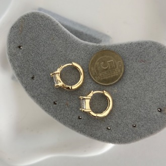 Vip 14K Diamond Serisi Baget Taşlı Halka Küpe