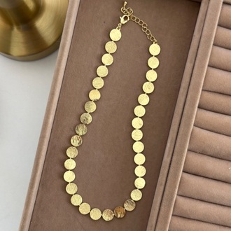 Vip 14K Tırklı Pul Kolye (Pul Büyüklüğü 1cm)