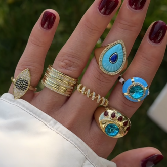 Vip 14K Damla Model Zirkon Taşlı Yüzük