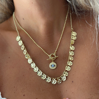 Vip 14K Sallantılı Pul Detaylı Kolye