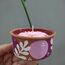 Çiçekli Sırlı Toprak Mumluk ( PEMBE )
