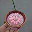 Çiçekli Sırlı Toprak Mumluk ( PEMBE )