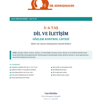 5–6 Yaş Dil ve İletişim Gözlem Kontrol Listesi | Aile Rehberi