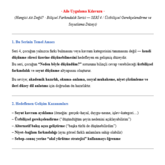 Hangisi Ait Değil? · 4 - Bilişsel Farkındalık Serisi 