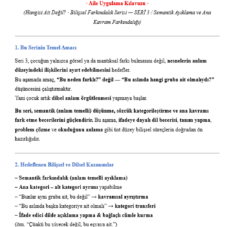 Hangisi Ait Değil? - 3 - Bilişsel Farkındalık Serisi