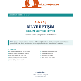 4–5 Yaş Dil ve İletişim Gözlem Kontrol Listesi | Aile Rehberi