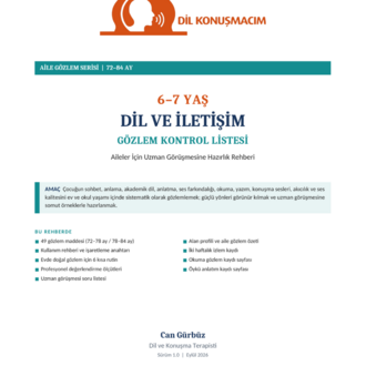 6–7 Yaş Dil ve İletişim Gözlem Kontrol Listesi | Aile Rehberi