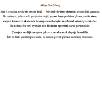 Hangisi Ait Değil? · 4 - Bilişsel Farkındalık Serisi 