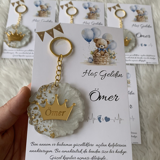 Pleksi detaylı Epoksi anahtarlık