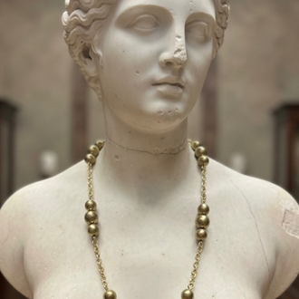 Handmade antique brass necklace