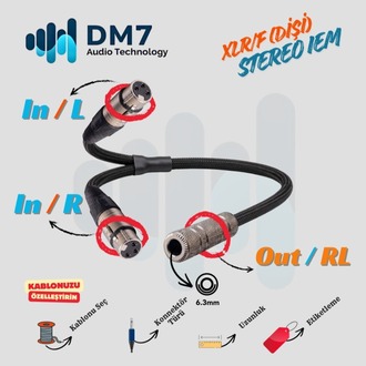 XLR/F (Dişi) Stereo İn-Ear Monitör Kablosu