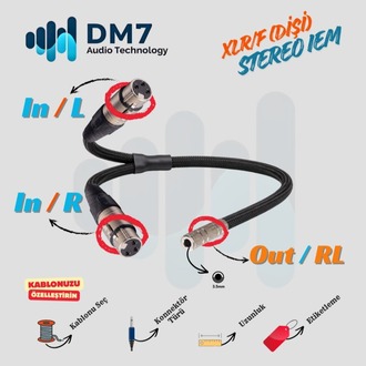 XLR/F (Dişi) Stereo İn-Ear Monitör Kablosu