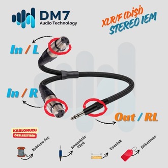 XLR/F (Dişi) Stereo İn-Ear Monitör Kablosu