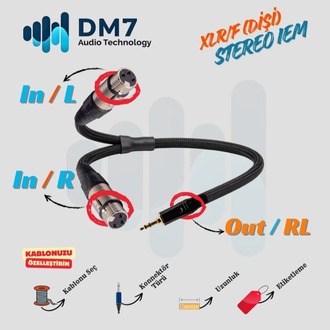XLR/F (Dişi) Stereo İn-Ear Monitör Kablosu