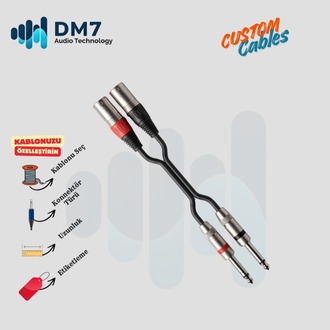 2 XLRM (Erkek) - 2 TS/TRS Ara Bağlantı Kablosu