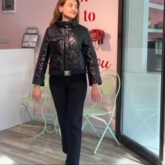 KASHA CEP VE KEMER DETAYLI SUNİ DERİ ŞİŞME MONT