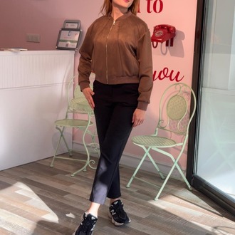 KASHA SÜET NAKIŞLI TABA BOMBER CEKET