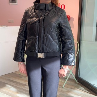 KASHA CEP VE KEMER DETAYLI SUNİ DERİ ŞİŞME MONT