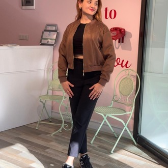 KASHA SÜET NAKIŞLI TABA BOMBER CEKET